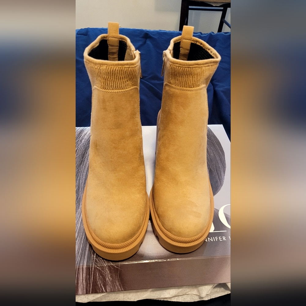 fashion booties by JLO 8 Camel